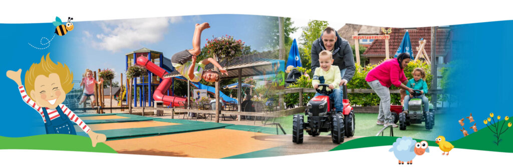 Draußen spielen auf dem Spielplatz im Speelpark de Flierefluiter