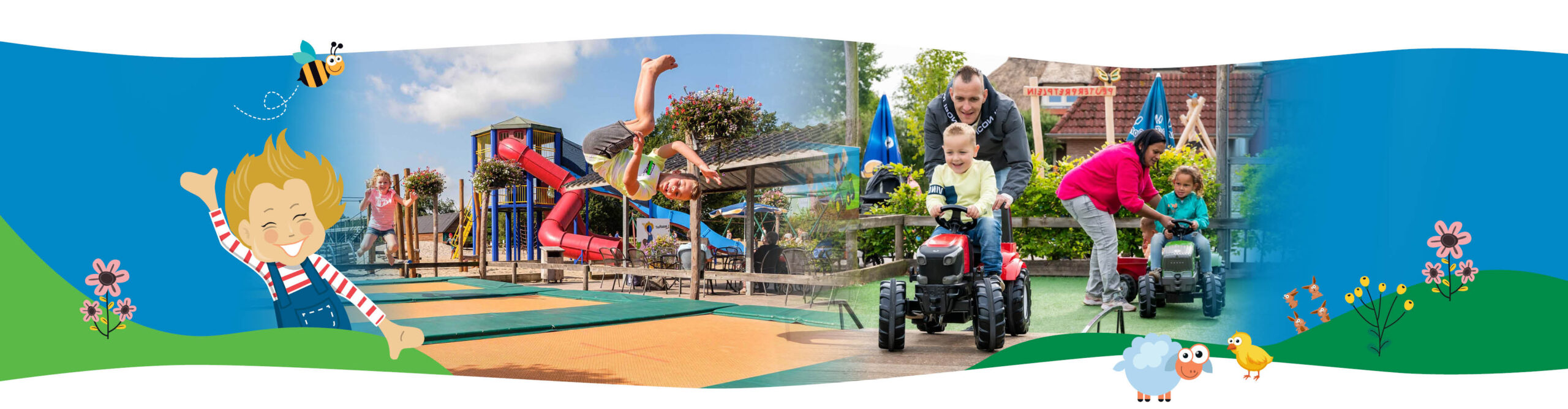 Buitenspelen bij de outdoor speeltuin bij Speelpark de Flierefluiter